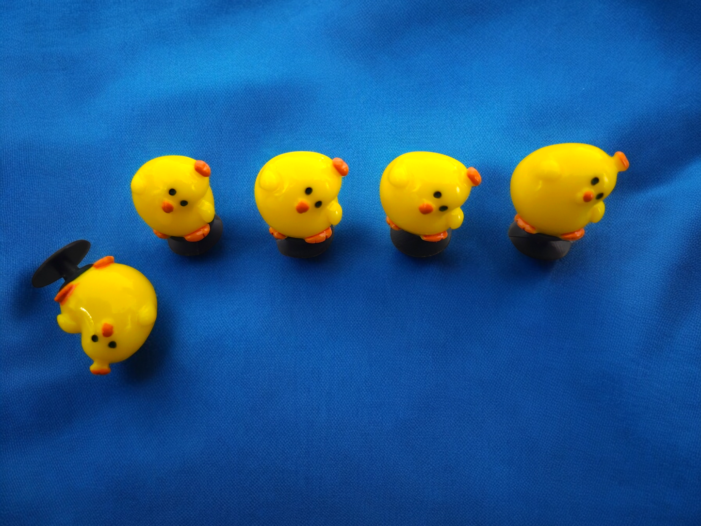 Set of 5 Yellow Chicks Shoe Charms
