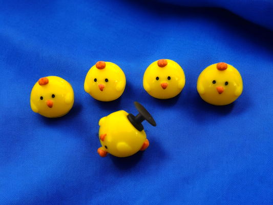 Set of 5 Yellow Round Chicks Shoe Charms