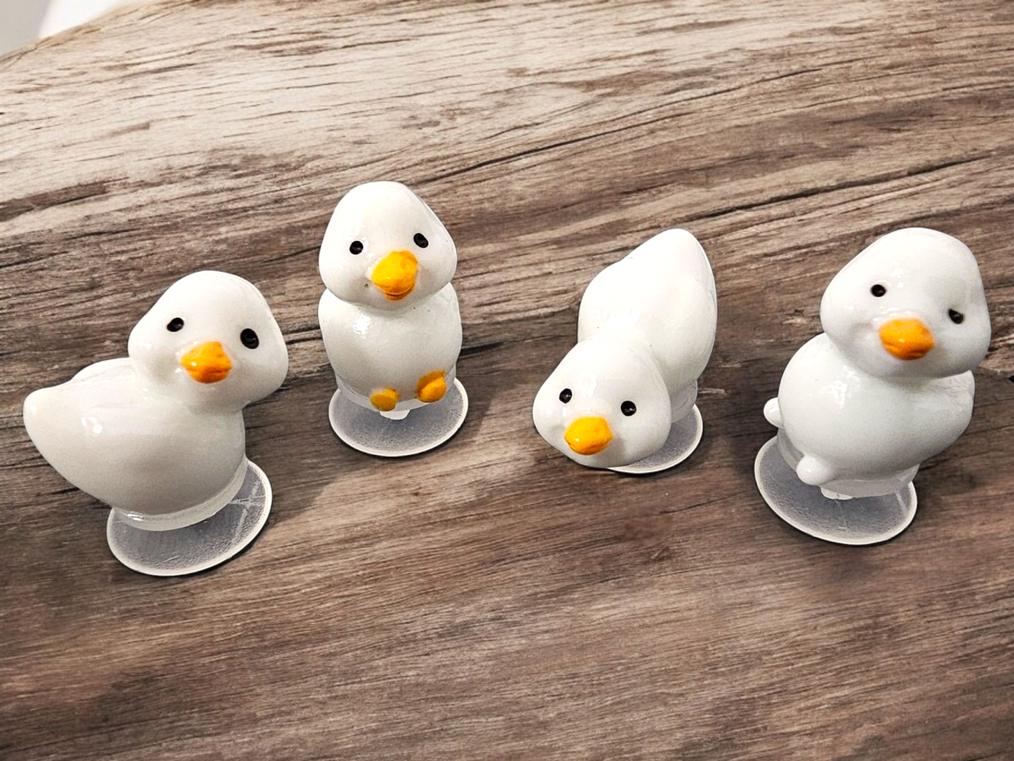 Set of 4 White Duckling Shoe Charms