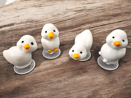 Set of 4 White Duckling Shoe Charms