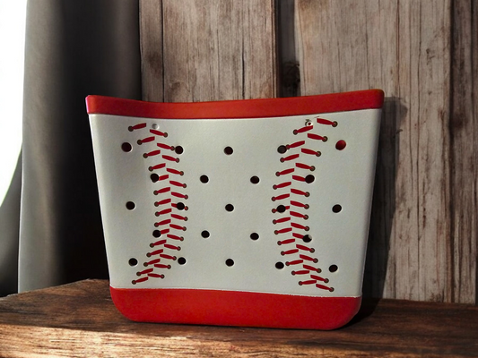 Medium Baseball Tote Bag - Red
